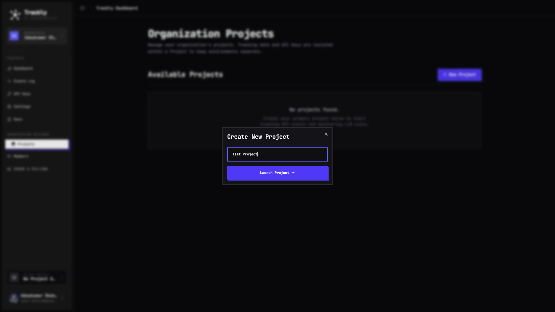 Step 3: Create a new Project
